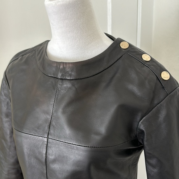 Purification Garcia 100% Lambs Skin Black Mini Dress Size 38 - Picture 2 of 7